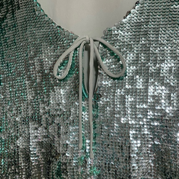 Mumu Matilda Aqua Sequin Mini Dress - Picture 5 of 6
